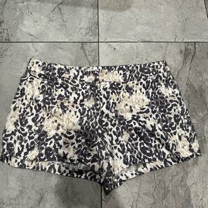 Joie Black and Cream Patterned High Waist Shorts